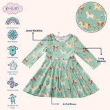 Pete + Lucy Happy Horses Dress, 2T, 3T, 4T, 5T, 6/6X, 7/8, 10/12