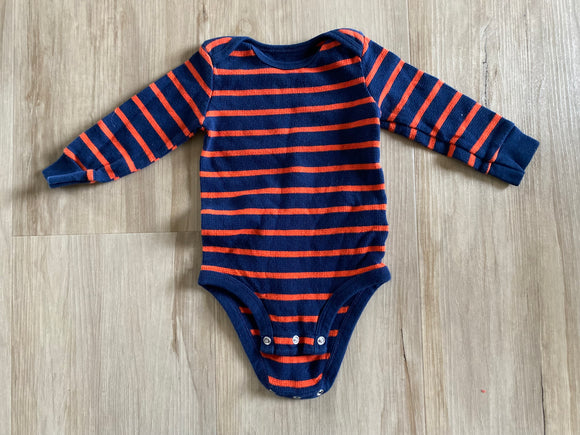 Navy/Orange Thermal Onesie, 6-9M