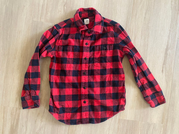 Buffalo Plaid Button Down, S (6-7)