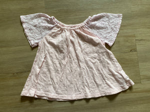 Old Navy Pink Lace Sleeve Top, 4T