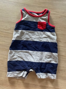 Baby Gap Red/Grey/Blue Romper, 3-6M