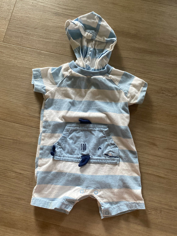 Carter's Shark Hooded Bodysuit, 12M