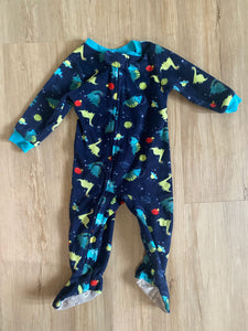 Kidgets Space Dinosaur Fleece Sleeper, 12M