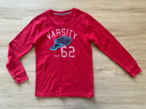 Red Varsity Thermal Long Sleeve, L(10-12)