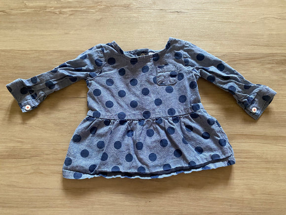 Carter's Polka Dot Denim Top, 6M