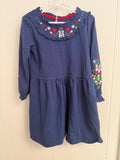 Unknown Brand Blue, Embroidered Dress, 6Y