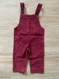 New One Piece Wine Red Jumpsuit Overalls, 90 (1-2T)