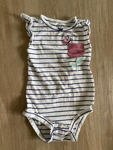 Carter's Flower Pocket Tank Onesie, 24M