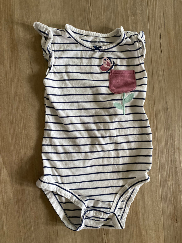 Carter's Flower Pocket Tank Onesie, 24M