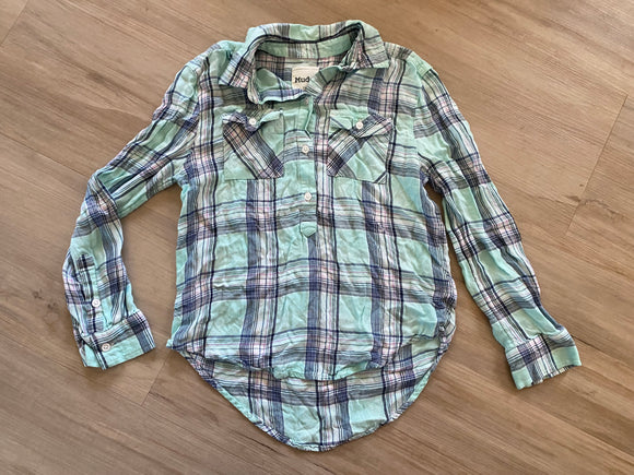 Mudd Girls Flannel Type 3/4 Button Down, 7/8