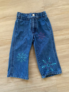 Snowflake Denim Pants, 2T