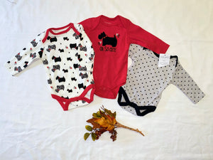 Long Sleeve Onesie Set, 0-3M