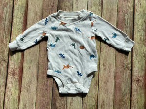 dinosaur Long Sleeve Onesie, 3M