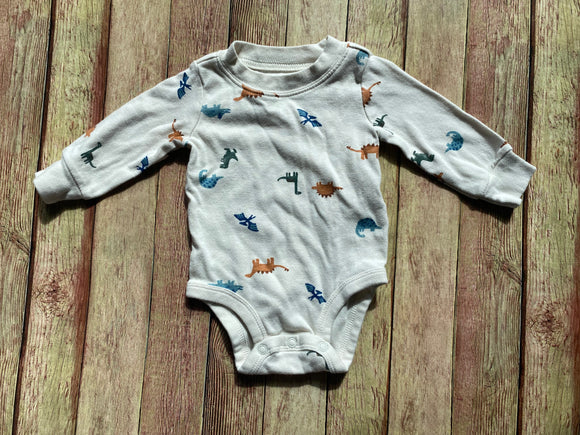 dinosaur Long Sleeve Onesie, 3M