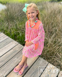 Peach Paisley Dress, 3T & 7/8