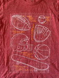 Football Tee, XL (14-16)