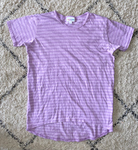 Purple Striped LulaRoe Long Tee, 10