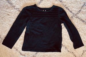 Black Long Sleeve Tee, 4T