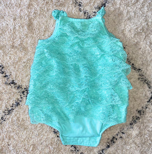 Mint Lace Onesie, 3M