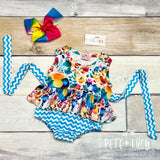 Colorful Birds Romper, 3-6M & 18-24M