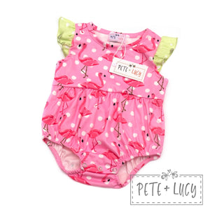 Fancy Flamingos Romper, 0-3M