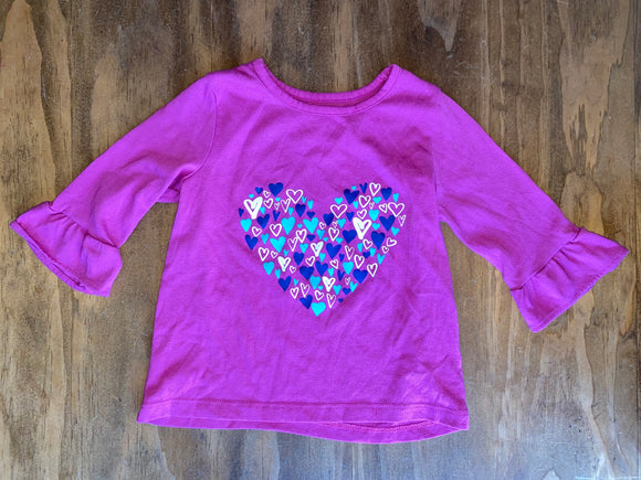 Heart 3/4 Sleeve Top, 3T