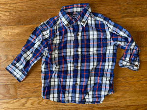 Blue/Orange Flannel, 18M