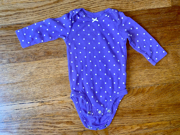 Purple, Dots Onesie, 3M