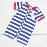 Patriotic Cotton Romper, 6-9M & 9-12M