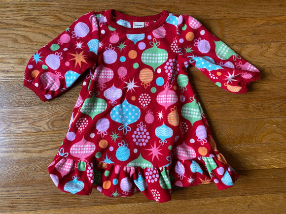 Ornament Print Fleece Sleep Gown, 3-6M