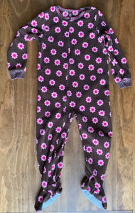 Brown, Floral Fleece Sleeper, 4T