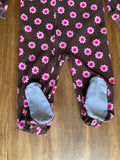 Brown, Floral Fleece Sleeper, 4T