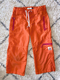 Orange Windbreaker Material Capris, 8 Reg