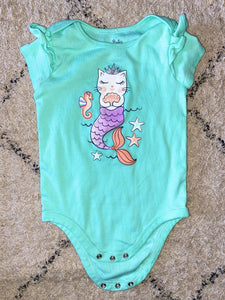 Mermaid Cat Onesie, 24M