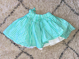 Mint/White Checkered Skirt, 2T