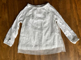 White Mesh Lined Top, 2T