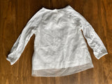 White Mesh Lined Top, 2T