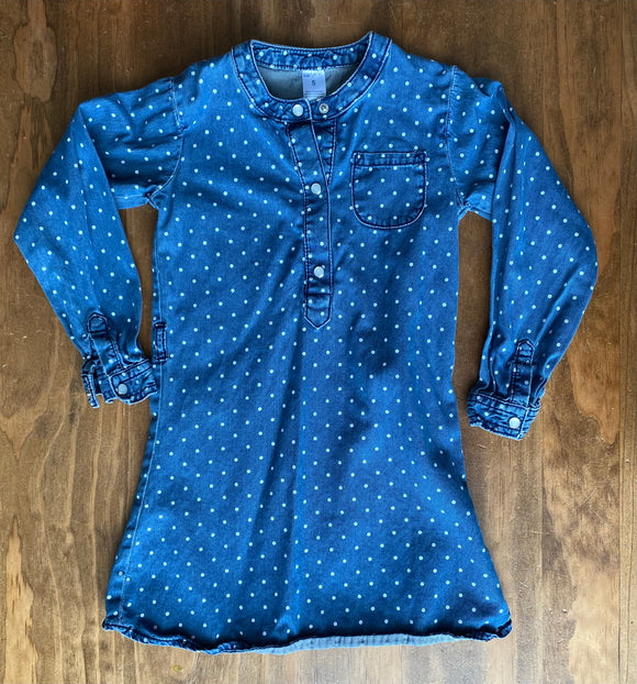 Denim Polka Dot Dress, 5