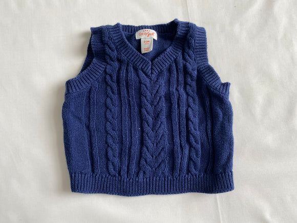 Knitted Navy Vest, 0-3M