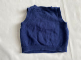 Knitted Navy Vest, 0-3M