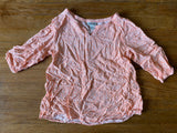 Peach 3/4 Sleeve Top, L(10-12)