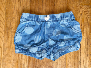 Polka Dot Denim Shorts, 3T