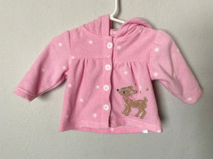 Fleece Pink Deer Sweatshirt, 0-3M