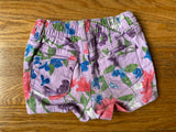 Purple Floral Jean Shorts, 12-18M