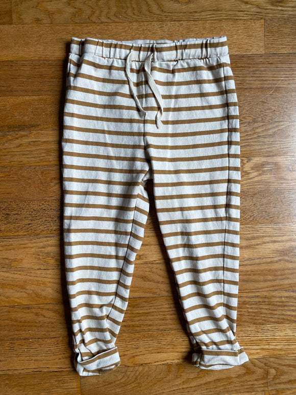 Tan Striped Sweat Pants, 4T