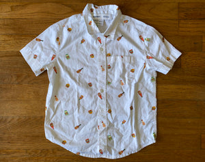 Hamburger Print Button Down, S(6-7)