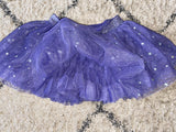 Purple, Silver Star Print Tulle Skirt, 2T