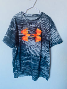 UA Black/Grey, Orange Logo Tee, YLG (14-16)