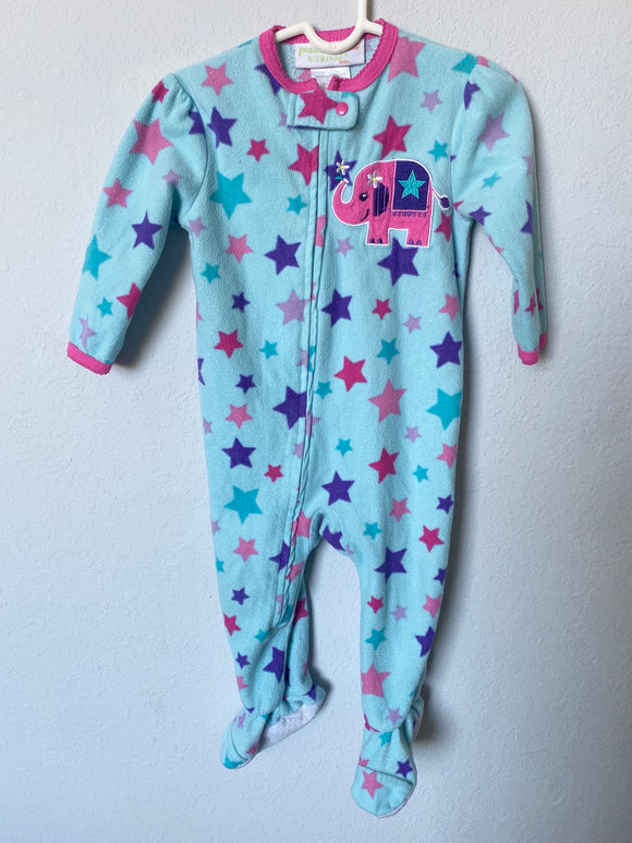 Fleece Elephant, Star Print Sleeper, 18M