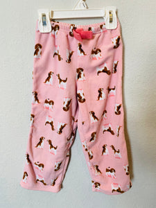 Fleece Dog Print Pajama Bottoms, 3T